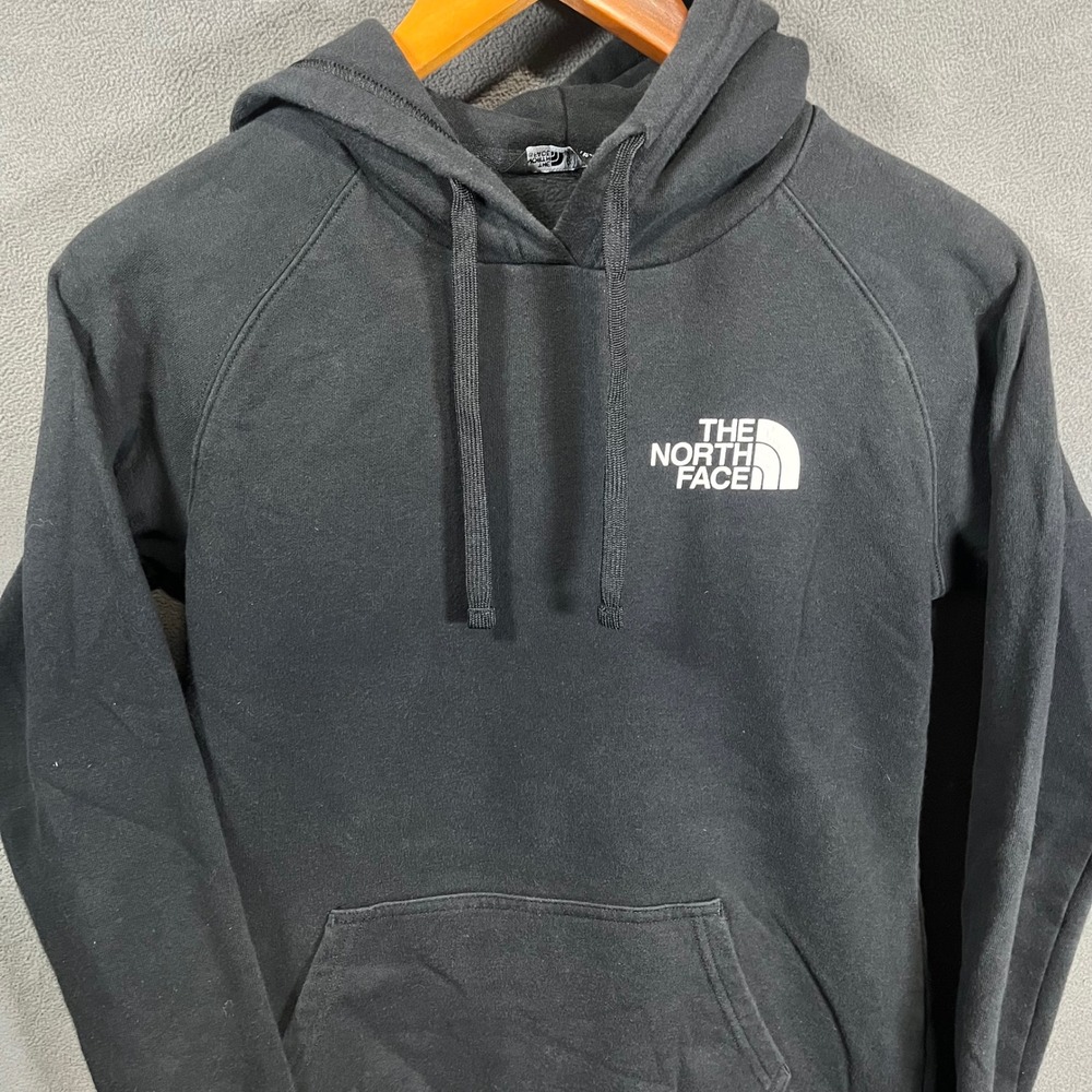 The North Face Womens Black Sierra Nevada Topo Graphic Hoodie XS Pullover Sweat